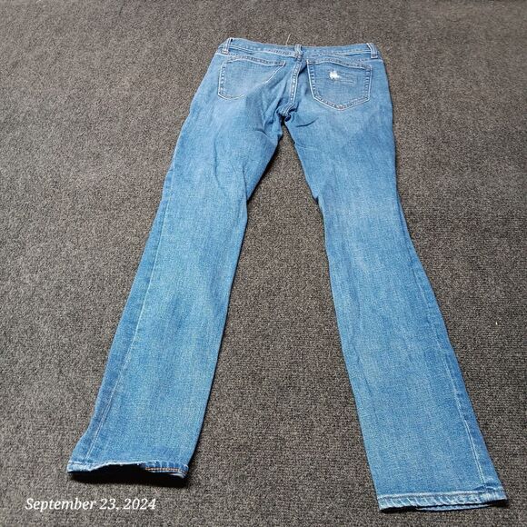 Gap 1969 Jeans Women 25 Regular Real Straight Distressed Stretch Low Rise Pants - Picture 4 of 10